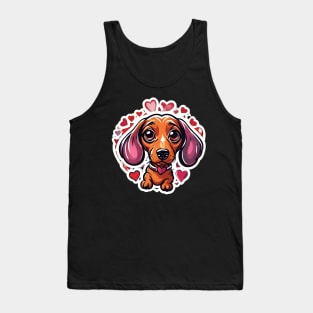 Cute Small Dog with Hearts | Puppylove | Petlover Tank Top